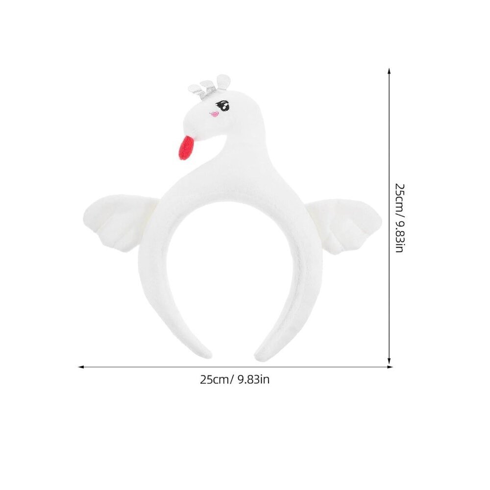 Cute Swan Headband Plush Animal Hair Accessory for Costumes Cosplay Halloween - Picture 3 of 9